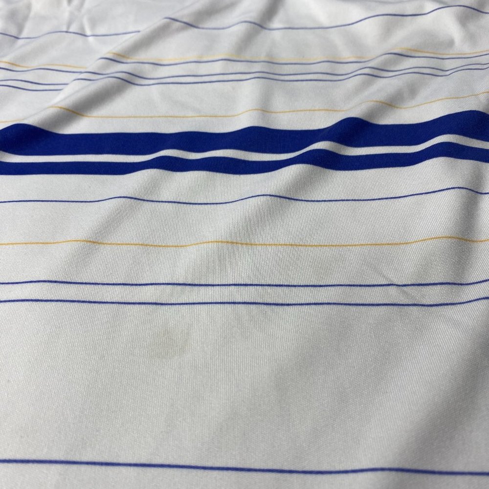 PGA Tour Pro Series Golf Shirt Adult Men Large L White Striped Polo Sport Golfer - Picture 10 of 11